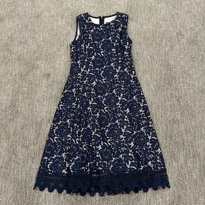 Navy flower Donna Rocco New York dress